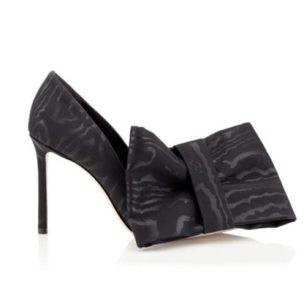 New Jimmy CHOO x Off-White Black jacquard ‘Mary’ bow-embellished pumps